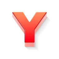 3d red letter Y N4