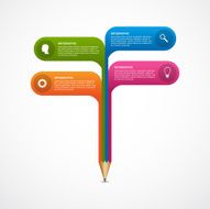 Education pencil option Infographics design element N2