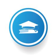Hat and book button vector