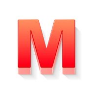 3d red letter M N3