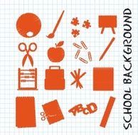 Orange school icons