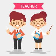 Cute teacher vector illustration N2