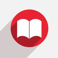 Vector modern book red circle icon