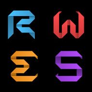 Logo templates of letters Letters R W E S