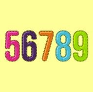 5 6 7 8 9 - Candy Colorful Vector Alphabet N2