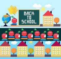 Back to school set of the objects and brushes N2