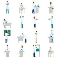 Scientist Person Flat Set