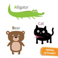 Letter A B C Alligator Cat Bear Zoo alphabet N2