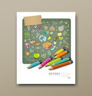 Cover report sketch hand drawn education icons N2