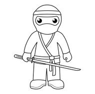 Ninja - coloring page for kids N2