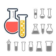 Chemical test tubes icons N6