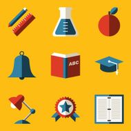 Flat icon set Education