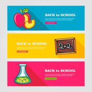 School flat vector banners N13