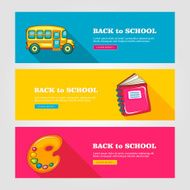 School flat vector banners N14