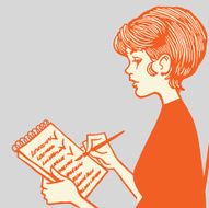 Woman Writing in a Notepad N2