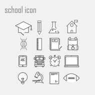 Line icons school school icons Modern infographic vector logo N2