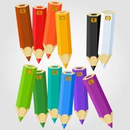 Set of colored pencils with letters &#039;Back to school&#039;