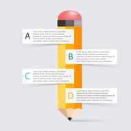 Business education pencil staircase Infographics option Vector