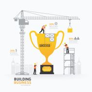 Infographic business trophies shape template design