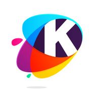 K letter with ellipses intersection logo