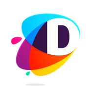 D letter with ellipses intersection logo