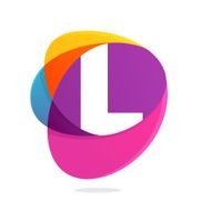 L letter with ellipses intersection logo