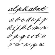 Hand drawn vector alphabet font isolated lower case letters
