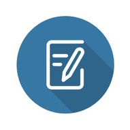 Flat Vector Document Icon Design Long Shadow
