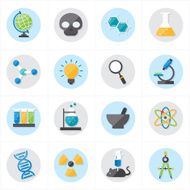 Flat Icons For Science Vector Illustratio