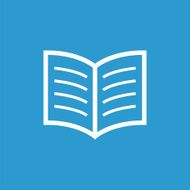 book icon isolated white on the blue background N8