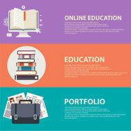 Online education and business portfolio banners set in flat style N2