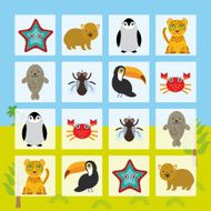 Finding the Same Picture Educational game for Preschool Children Vector N2