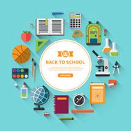 Back to school flat vector background N2