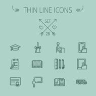 Education thin line icon set N9