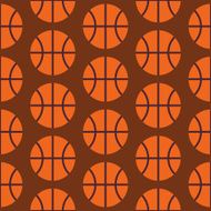 Flat Vector Seamless Sport and Activity Basketball Pattern