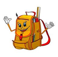 School backpack character with supplies N2
