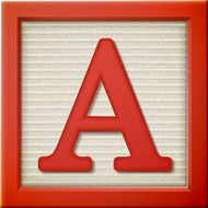 3d red letter block A N2