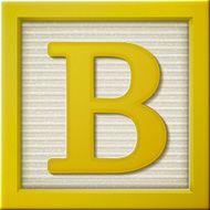 3d yellow letter block B N2