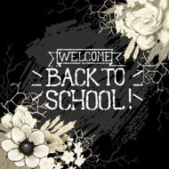 Back to school chalk lettering with floral design