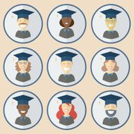 Graduation Man and Women Education Icon Set N2