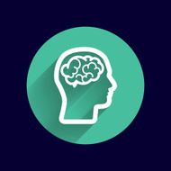 Head brain icon think design over vector illustration N9