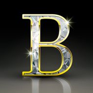 3d gorgeous diamond letter B