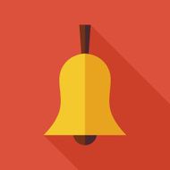 Flat Ringing Bell Illustration with long Shadow