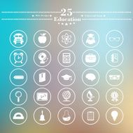 Icons flat is on Education the white blur background N7