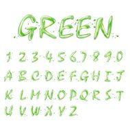 liquid green alphabets and numbers collection N2
