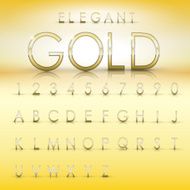 elegant gold alphabets and numbers collection N2