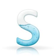 3d clean water letter S