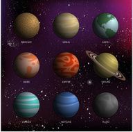 Solar system planets decorative icons set isolated N3