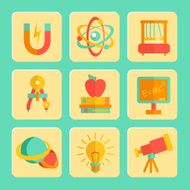 Physics flat design icons set N2