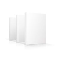 Blank books cover standing isolated